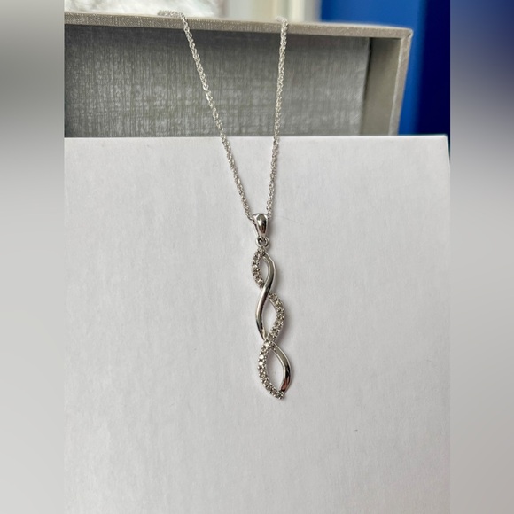 White Gold & Diamond Infinity Pendant Necklace